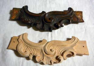 Detail: handgeschnitzte Kopie